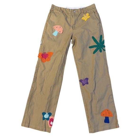 Nahmias Knit Patchwork Worker Pant 'Sand' Size 34 - Picture 1 of 8